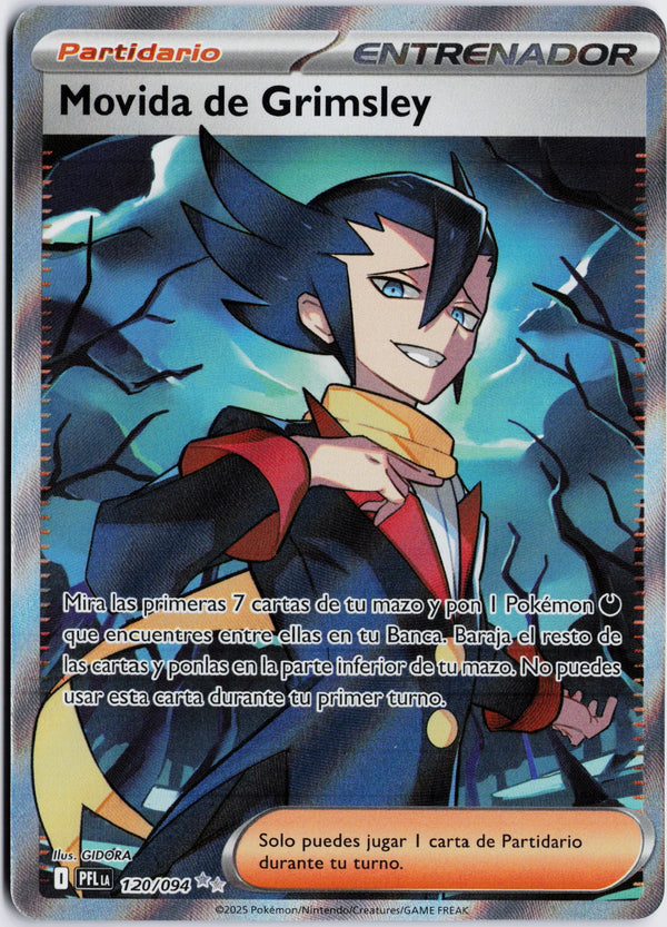 Carta Pokémon Grimsley's Move · Phantasmal Flames #120/094 (NM) — pieza única en Moon's Collectibles México