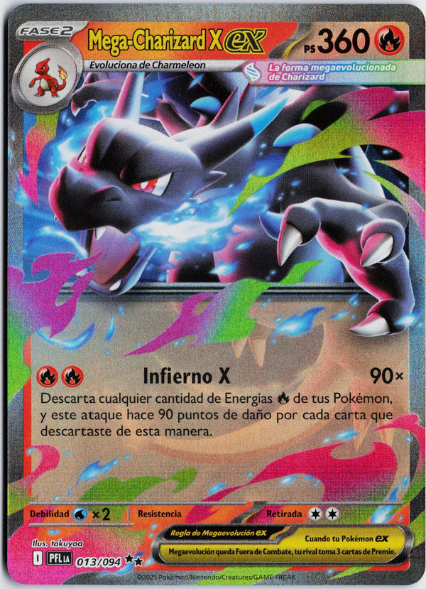 Carta Pokémon Mega Charizard X ex · Phantasmal Flames #013/094 (NM) — pieza única en Moon's Collectibles México