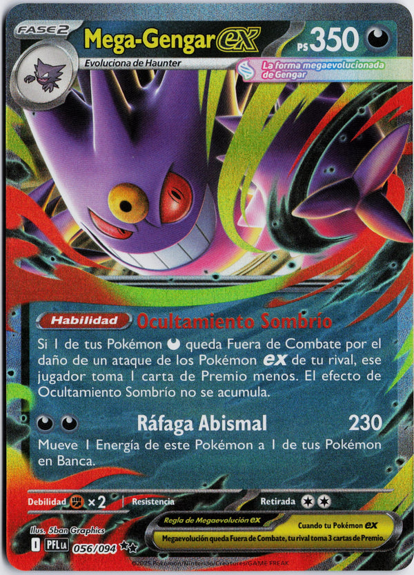 Carta Pokémon Mega Gengar ex · Phantasmal Flames #056/094 (NM) — pieza única en Moon's Collectibles México