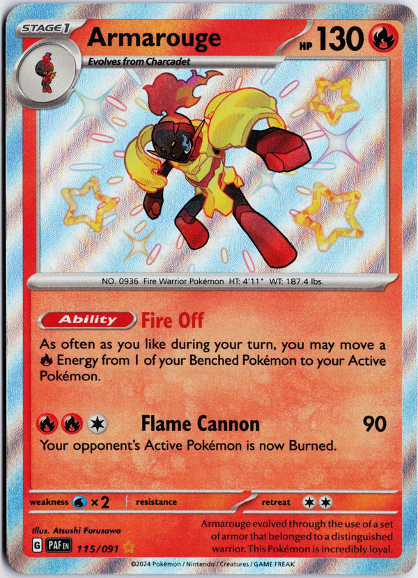 Carta Pokémon Armarouge · Paldean Fates #115/091 (NM) — pieza única en Moon's Collectibles México