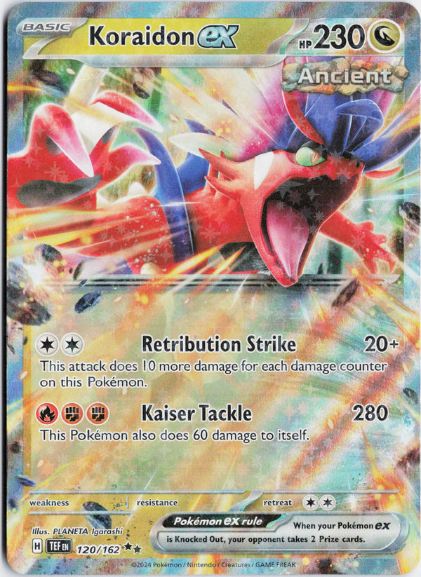 Carta Pokémon Koraidon ex · Temporal Forces #120/162 (NM) — pieza única en Moon's Collectibles México