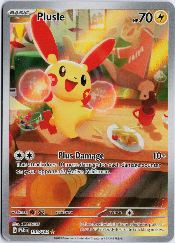 Carta Pokémon Plusle · Paradox Rift #193/182 (NM) — pieza única en Moon's Collectibles México