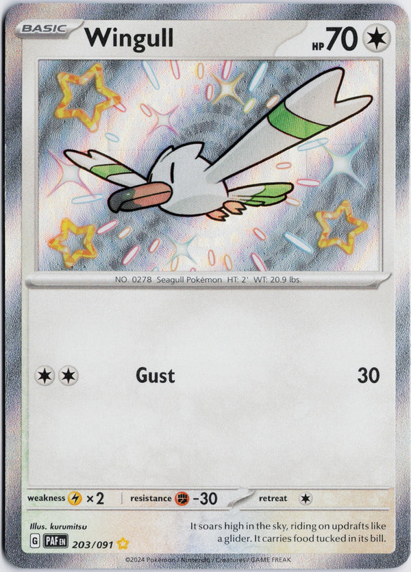 Carta Pokémon Wingull · Paldean Fates #203/091 (NM) — pieza única en Moon's Collectibles México