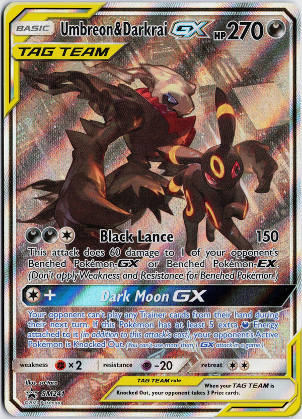 Carta Pokémon Umbreon & Darkrai-GX · SM Black Star Promos #SM241 (NM) — pieza única en Moon's Collectibles México