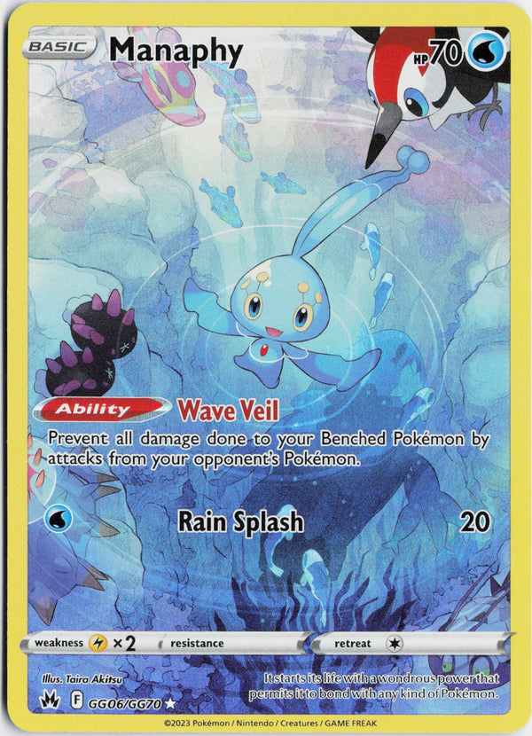 Carta Pokémon Manaphy · Crown Zenith Galarian Gallery #GG06/GG70 (NM) — pieza única en Moon's Collectibles México