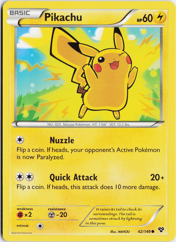 Carta Pokémon Pikachu · XY #42/146 (NM) — pieza única en Moon's Collectibles México