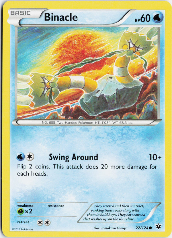 Carta Pokémon Binacle · Fates Collide #22/124 (NM) — pieza única en Moon's Collectibles México