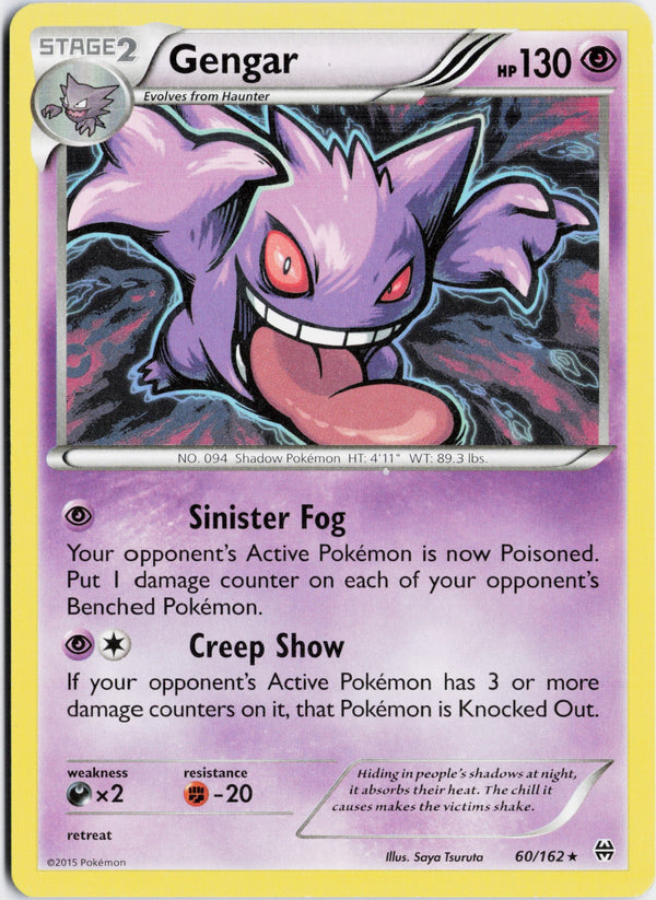 Carta Pokémon Gengar · BREAKthrough #60/162 (NM) — pieza única en Moon's Collectibles México