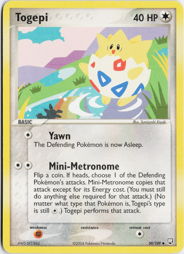Carta Pokémon Togepi · Team Rocket Returns #50/109 (NM) — pieza única en Moon's Collectibles México