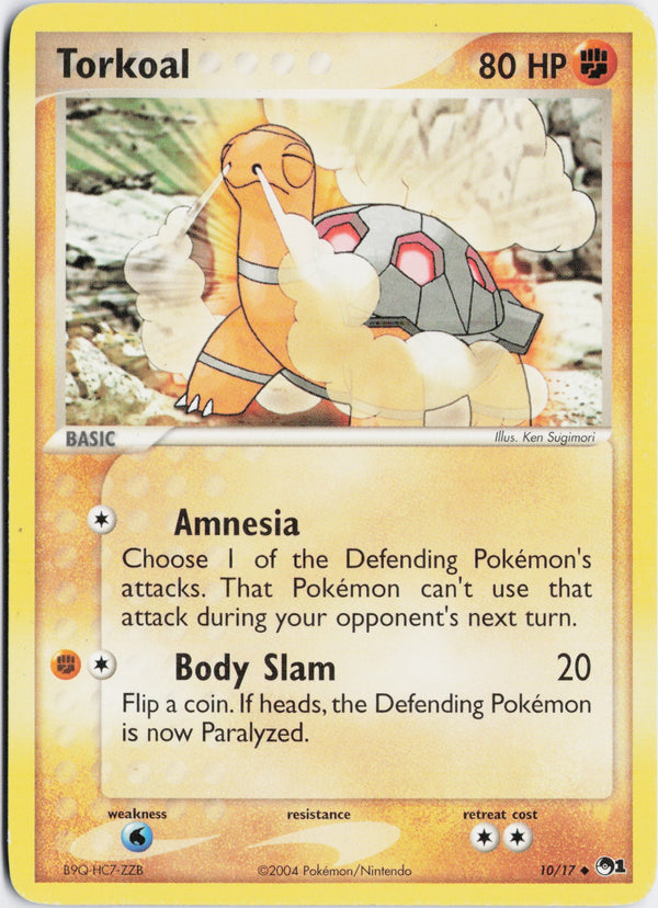 Carta Pokémon Torkoal · POP Series 1 #10/17 (NM) — pieza única en Moon's Collectibles México