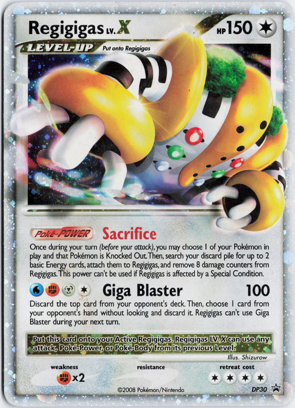 Carta Pokémon Regigigas LV.X · DP Black Star Promos #DP30 (LP) — pieza única en Moon's Collectibles México