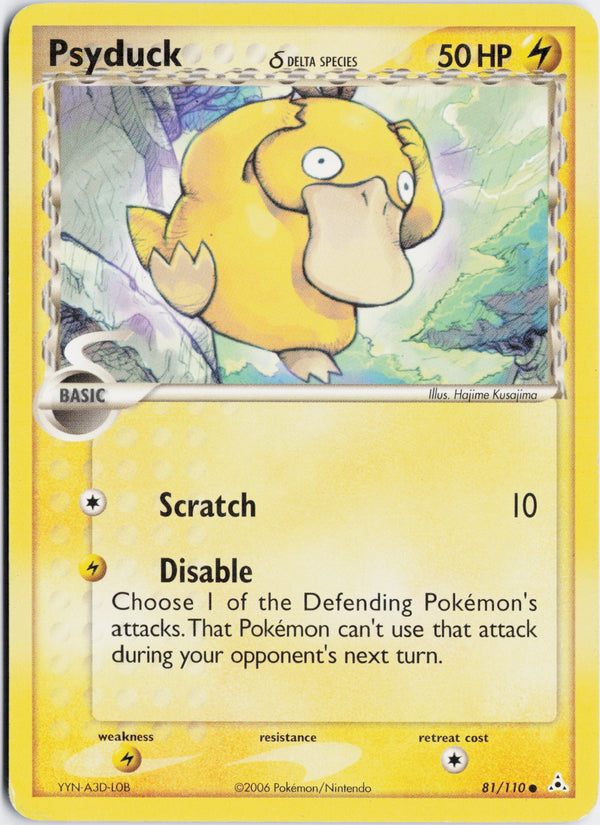 Carta Pokémon Psyduck δ · Holon Phantoms #81/110 (MP) — pieza única en Moon's Collectibles México