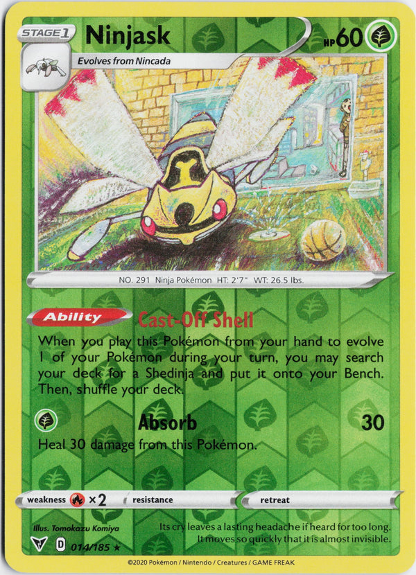 Carta Pokémon Ninjask · Vivid Voltage #014/185 (NM) — pieza única en Moon's Collectibles México
