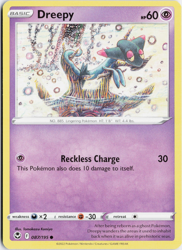 Carta Pokémon Dreepy · Silver Tempest #087/195 (NM) — pieza única en Moon's Collectibles México