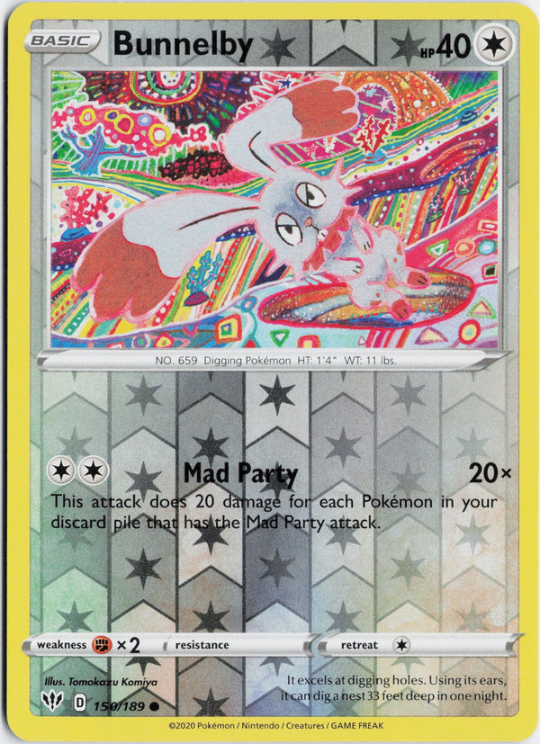 Carta Pokémon Bunnelby · Darkness Ablaze #150/189 (NM) — pieza única en Moon's Collectibles México