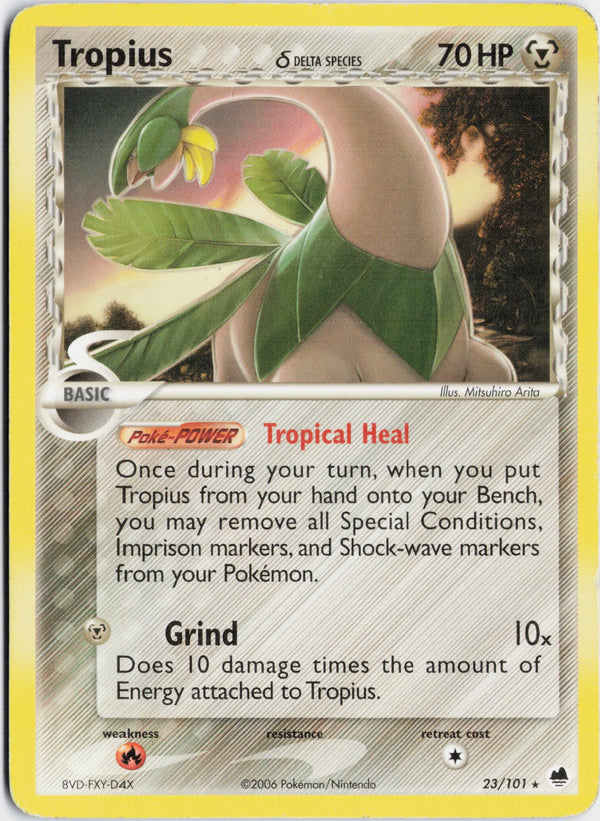 Carta Pokémon Tropius δ · Dragon Frontiers #23/101 (NM) — pieza única en Moon's Collectibles México