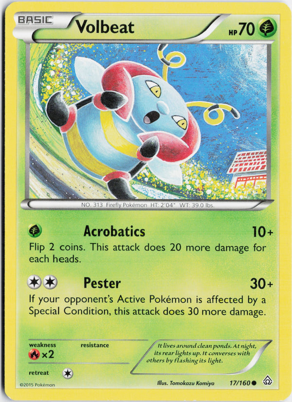 Carta Pokémon Volbeat · Primal Clash #17/160 (NM) — pieza única en Moon's Collectibles México