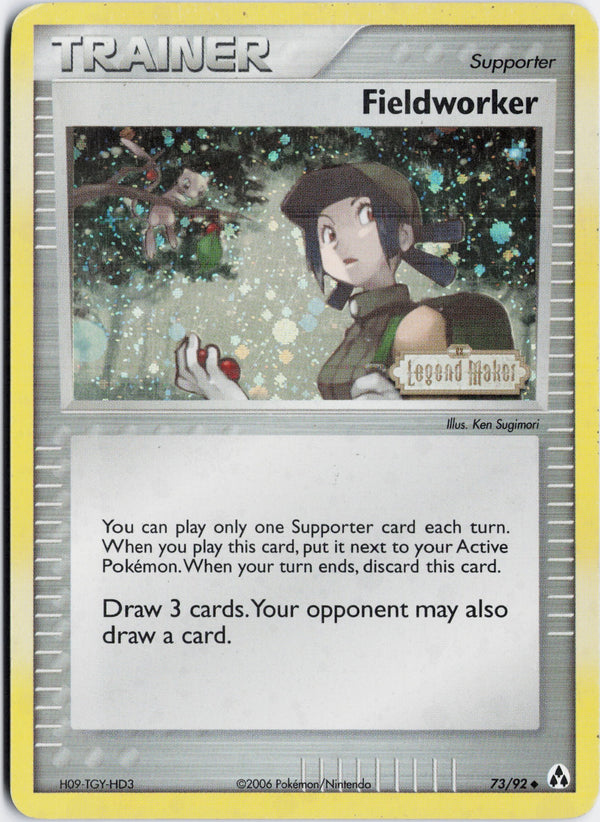 Carta Pokémon Fieldworker · Legend Maker #73/92 (LP) — pieza única en Moon's Collectibles México