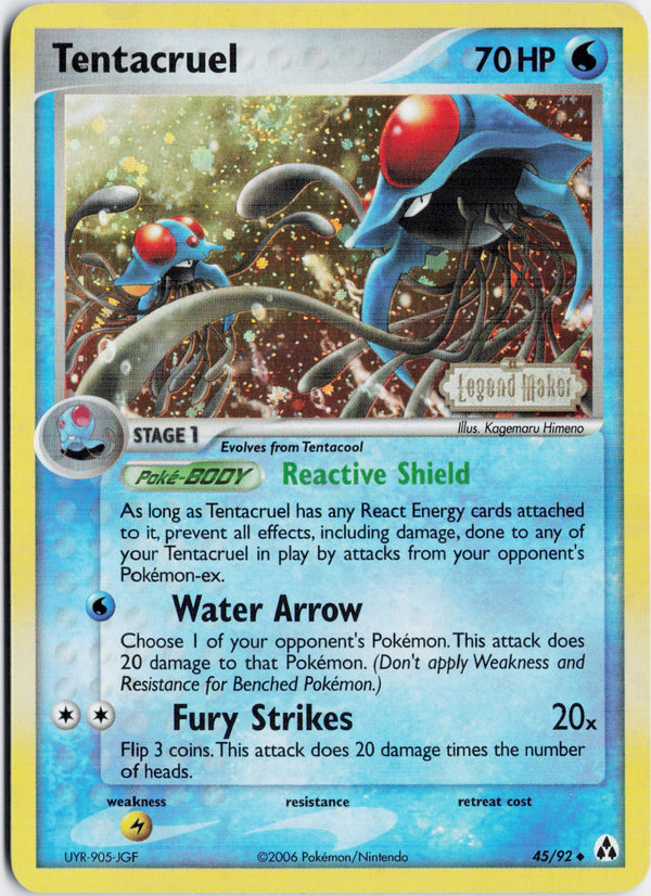 Carta Pokémon Tentacruel · Legend Maker #45/92 (NM) — pieza única en Moon's Collectibles México