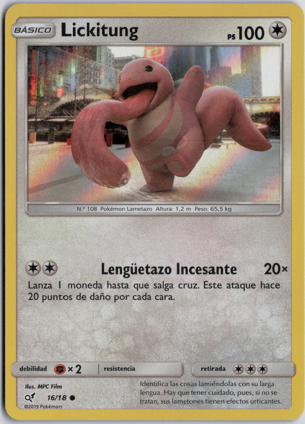 Carta Pokémon Lickitung · Detective Pikachu #16/18 (NM) — pieza única en Moon's Collectibles México