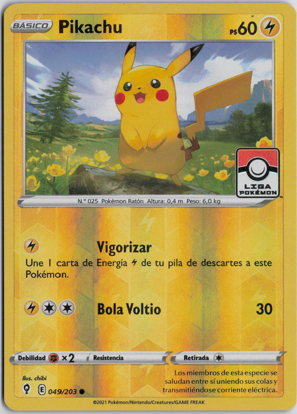 Carta Pokémon Pikachu · Evolving Skies #049/203 (NM) — pieza única en Moon's Collectibles México