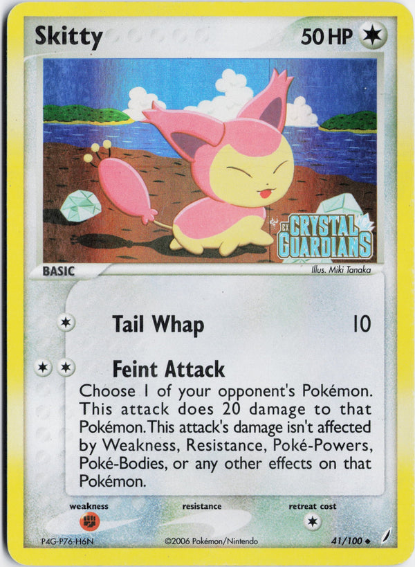 Carta Pokémon Skitty · Crystal Guardians #41/100 (MP) — pieza única en Moon's Collectibles México