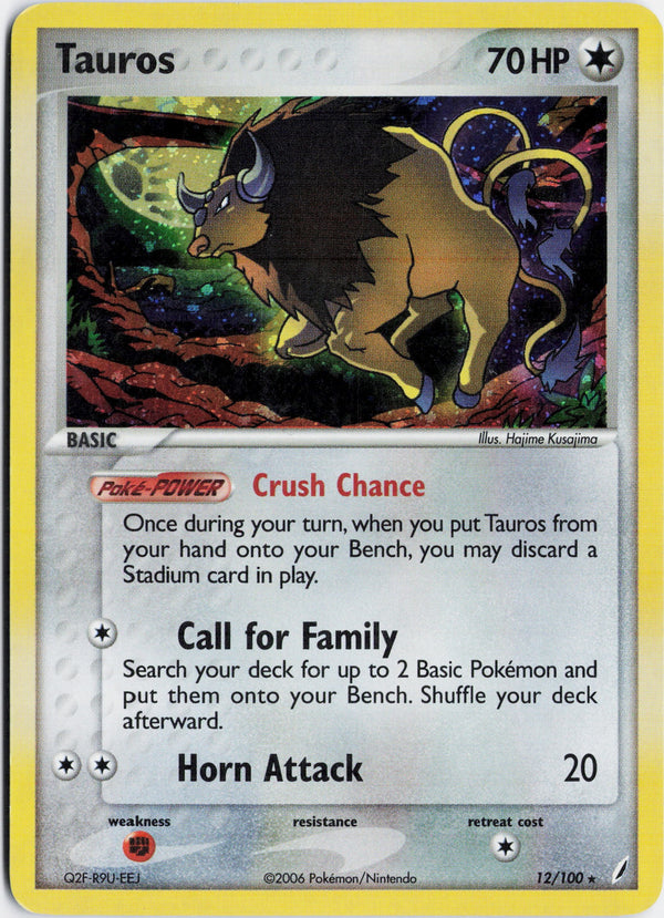 Carta Pokémon Tauros · Crystal Guardians #12/100 (MP) — pieza única en Moon's Collectibles México