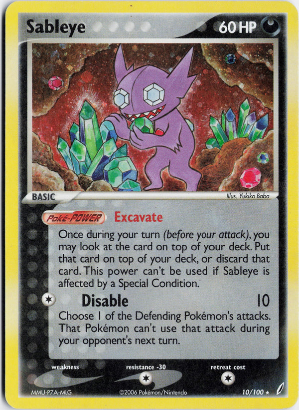 Carta Pokémon Sableye · Crystal Guardians #10/100 (LP) — pieza única en Moon's Collectibles México
