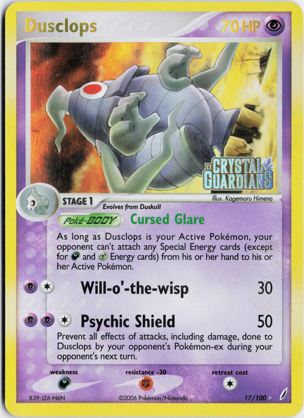 Carta Pokémon Dusclops · Crystal Guardians #17/100 (LP) — pieza única en Moon's Collectibles México