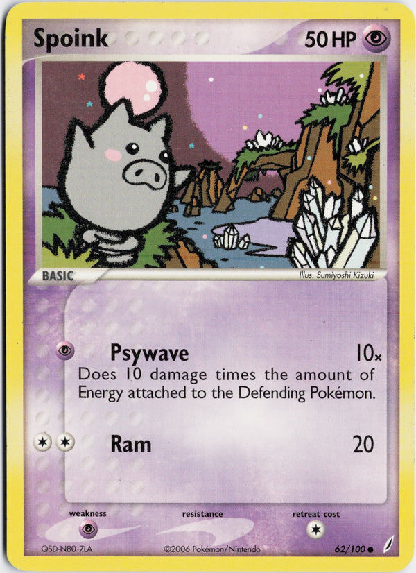 Carta Pokémon Spoink · Crystal Guardians #62/100 (NM) — pieza única en Moon's Collectibles México