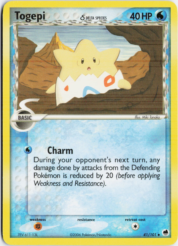 Carta Pokémon Togepi δ · Dragon Frontiers #41/101 (NM) — pieza única en Moon's Collectibles México