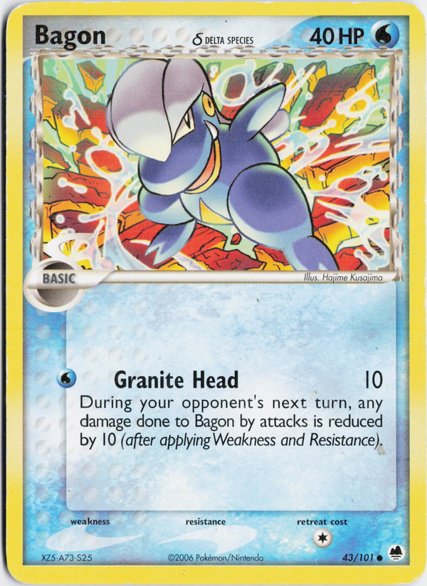Carta Pokémon Bagon δ · Dragon Frontiers #43/101 (LP) — pieza única en Moon's Collectibles México