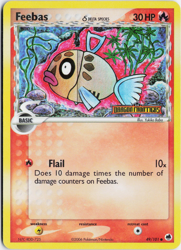 Carta Pokémon Feebas δ · Dragon Frontiers #49/101 (LP) — pieza única en Moon's Collectibles México