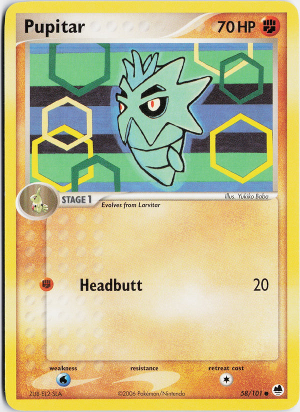 Carta Pokémon Pupitar · Dragon Frontiers #58/101 (NM) — pieza única en Moon's Collectibles México