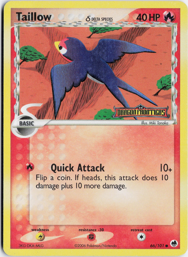Carta Pokémon Taillow δ · Dragon Frontiers #66/101 (NM) — pieza única en Moon's Collectibles México