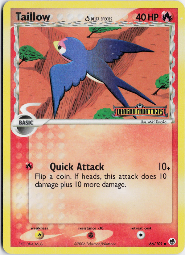 Carta Pokémon Taillow δ · Dragon Frontiers #66/101 (NM) — pieza única en Moon's Collectibles México
