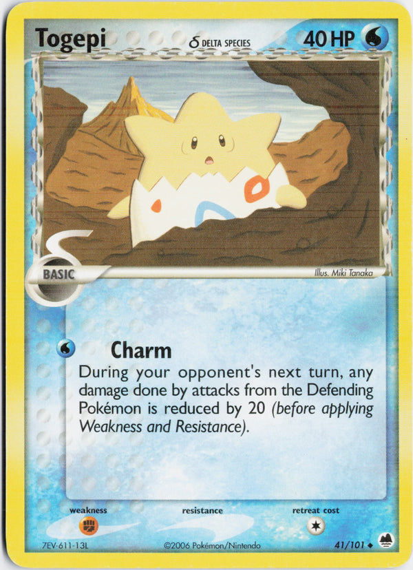 Carta Pokémon Togepi δ · Dragon Frontiers #41/101 (LP) — pieza única en Moon's Collectibles México