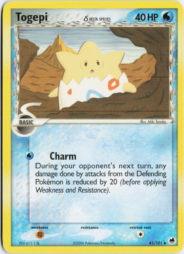 Carta Pokémon Togepi δ · Dragon Frontiers #41/101 (NM) — pieza única en Moon's Collectibles México