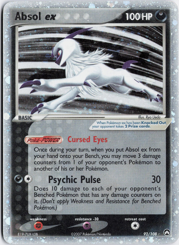 Carta Pokémon Absol ex · Power Keepers #92/108 (LP) — pieza única en Moon's Collectibles México