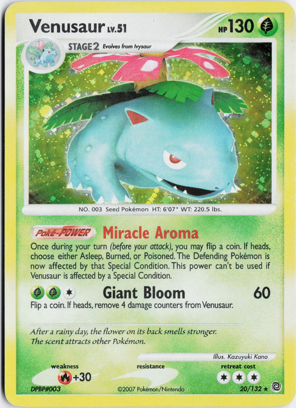 Carta Pokémon Venusaur · Secret Wonders #20/132 (LP) — pieza única en Moon's Collectibles México