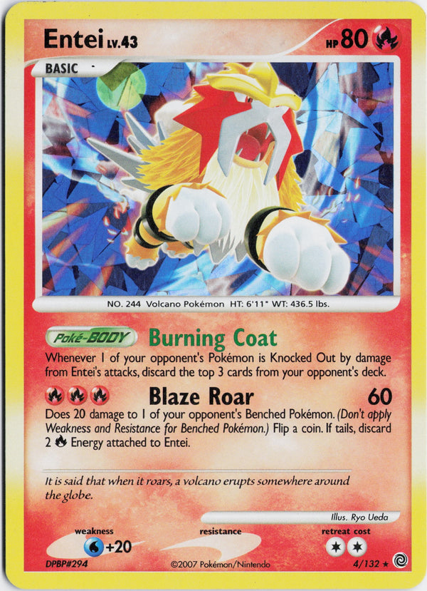Carta Pokémon Entei · Secret Wonders #4/132 (NM) — pieza única en Moon's Collectibles México