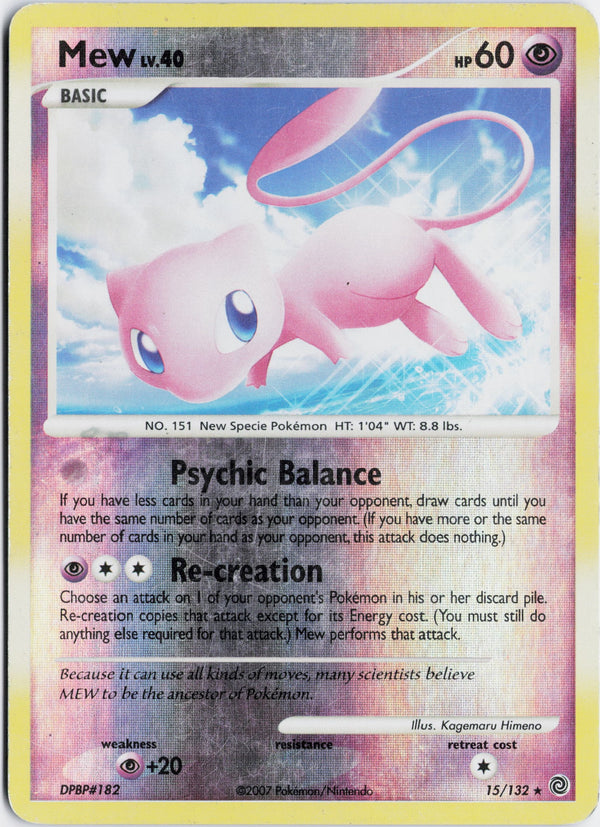 Carta Pokémon Mew · Secret Wonders #15/132 (NM) — pieza única en Moon's Collectibles México