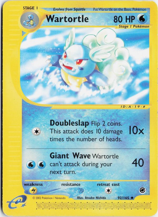 Carta Pokémon Wartortle · Expedition Base Set #92/165 (LP) — pieza única en Moon's Collectibles México