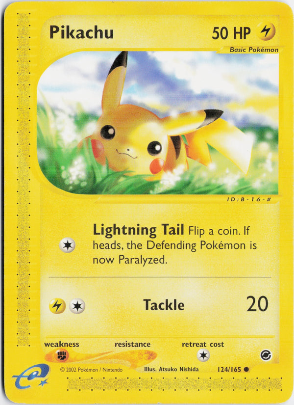Carta Pokémon Pikachu · Expedition Base Set #124/165 (LP) — pieza única en Moon's Collectibles México