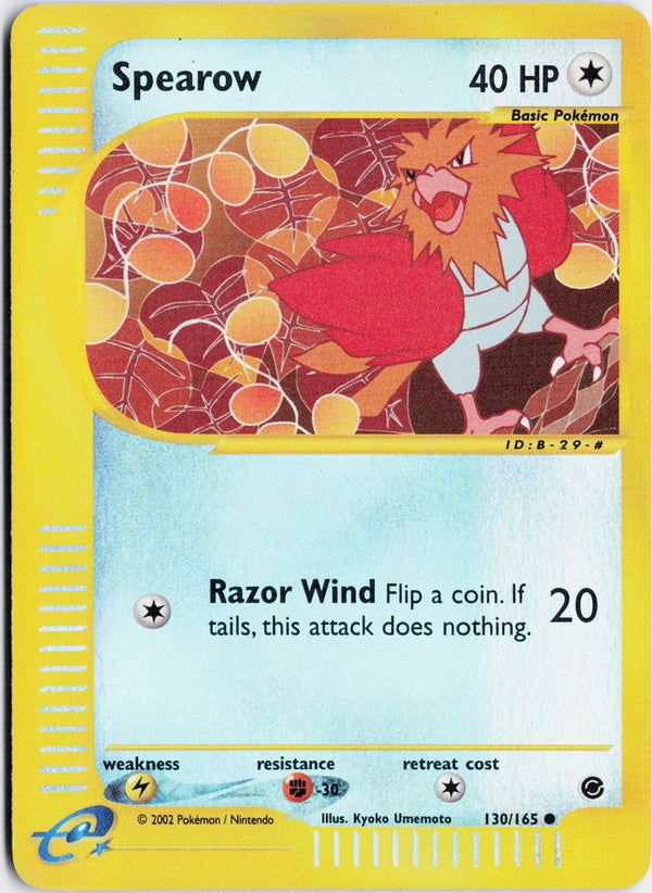 Carta Pokémon Spearow · Expedition Base Set #130/165 (NM) — pieza única en Moon's Collectibles México