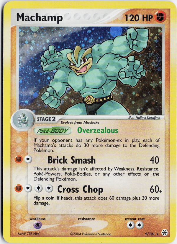 Carta Pokémon Machamp · Hidden Legends #9/101 (NM) — pieza única en Moon's Collectibles México
