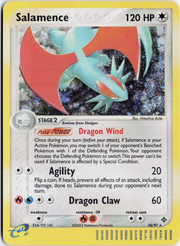 Carta Pokémon Salamence · Dragon #10/97 (NM) — pieza única en Moon's Collectibles México