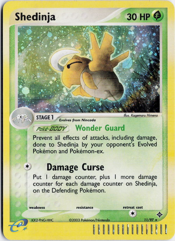 Carta Pokémon Shedinja · Dragon #11/97 (NM) — pieza única en Moon's Collectibles México