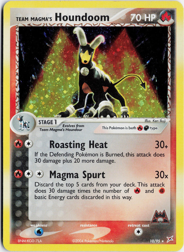 Carta Pokémon Team Magma's Houndoom · Team Magma vs Team Aqua #10/95 (NM) — pieza única en Moon's Collectibles México