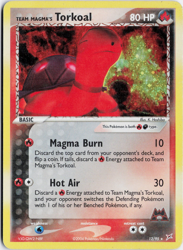 Carta Pokémon Team Magma's Torkoal · Team Magma vs Team Aqua #12/95 (NM) — pieza única en Moon's Collectibles México